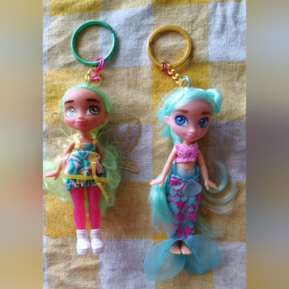 Mermaid & Fairy Keychain Dolls - Mint Green